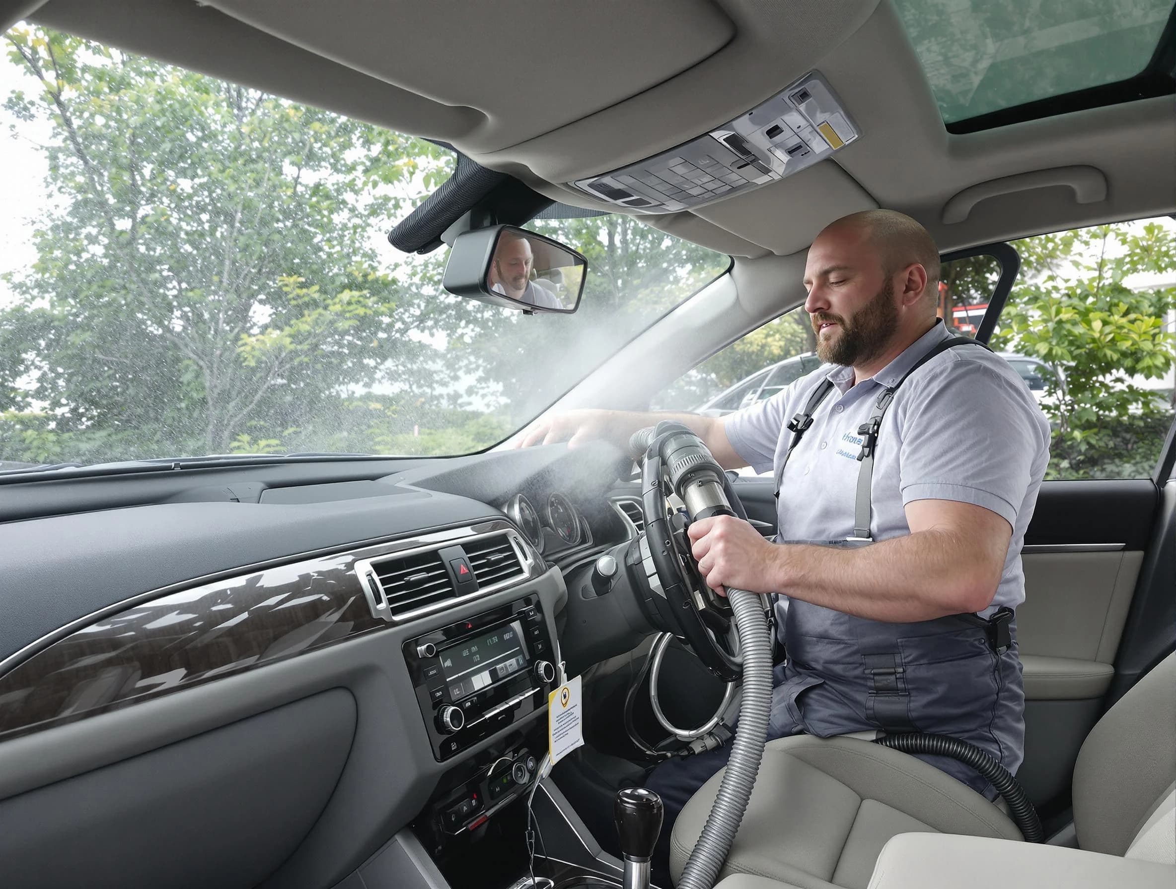 Mead Air Duct Cleaning specialist performing professional car duct cleaning in Mead