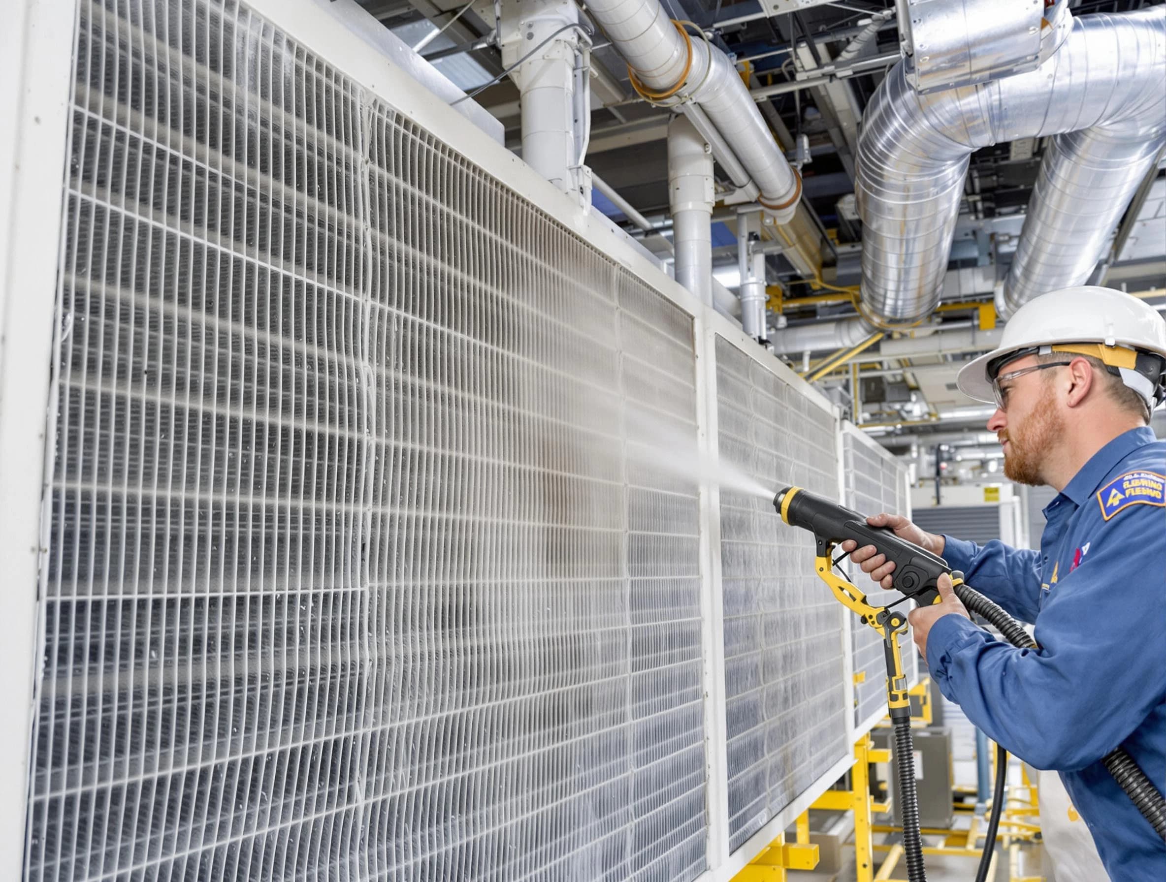 Professional commercial coil cleaning by Mead Air Duct Cleaning in Mead