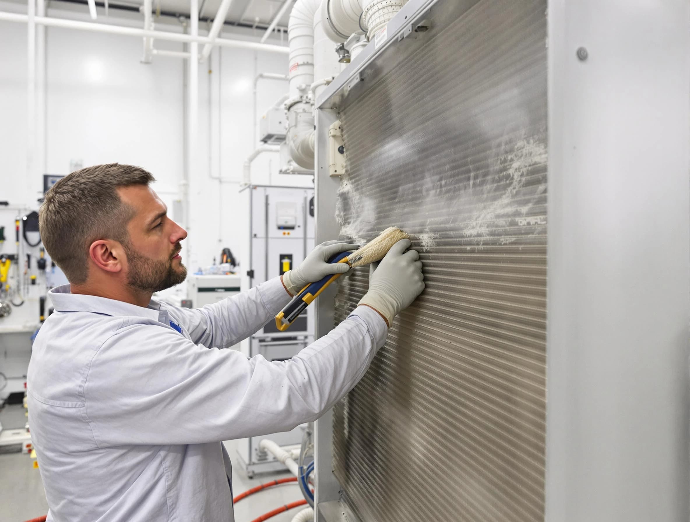 Mead Air Duct Cleaning technician performing precision commercial coil cleaning at a Mead business